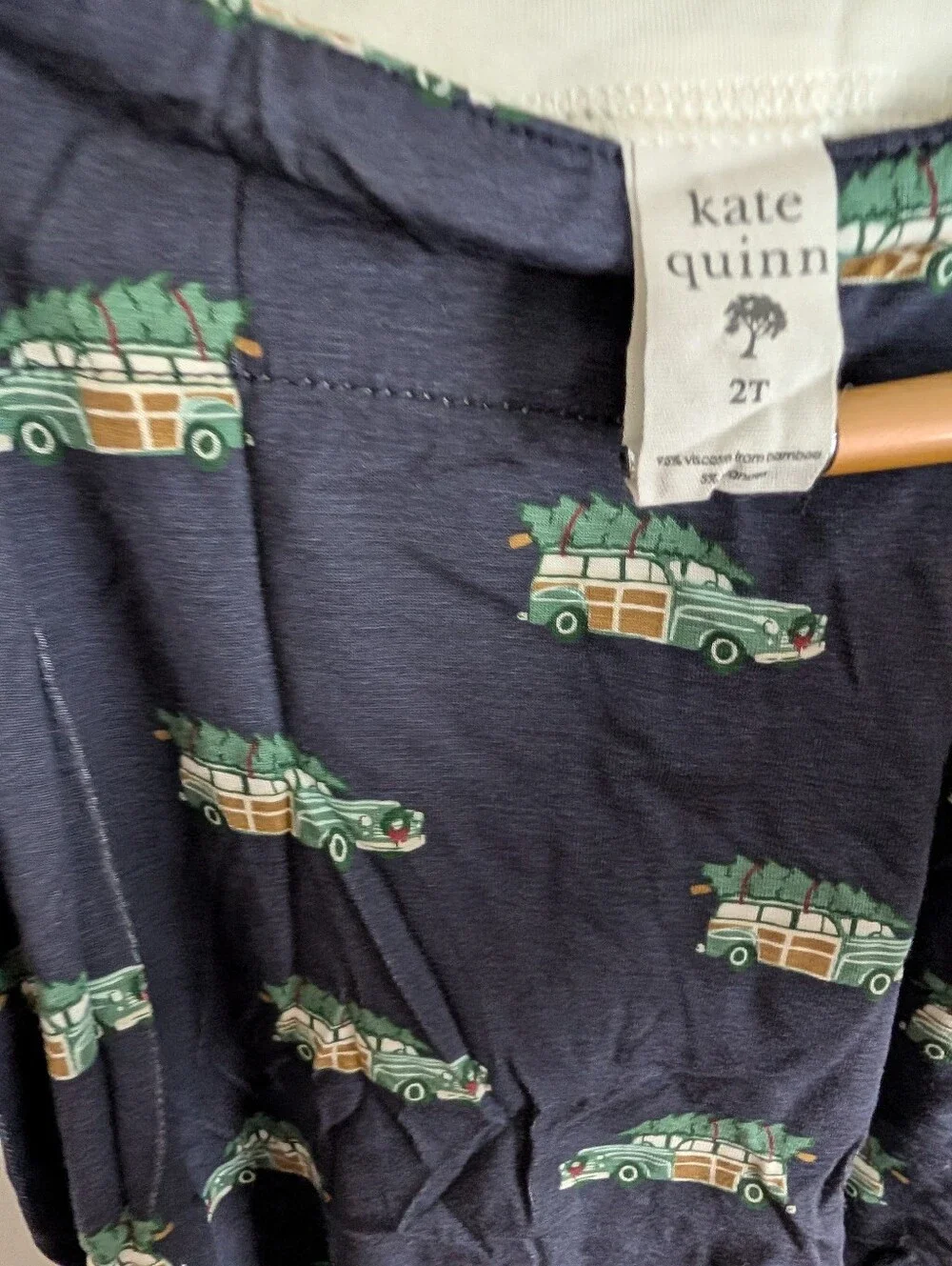 EUC 2T Kate Quinn Button Strap Cuffed Overall Holiday Car 🌲 Christmas Bamboo
